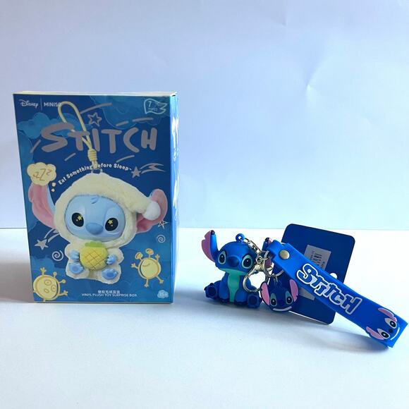 NIB MINISO Stitch, Eat Something Before Sleep, Vinyl Blind Box + Keychain DISNEY - Picture 1 of 9